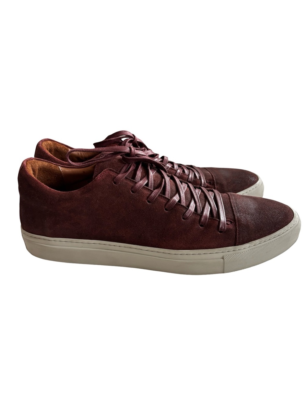 John Varvatos Collection Reed Burgundy Maroon Suede Low Top Sneaker 13